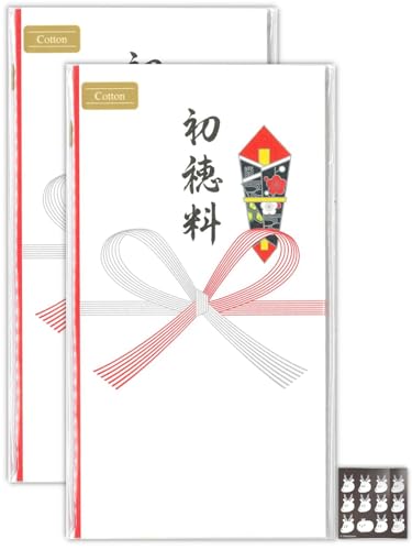 【2個セット】マルアイ 初穂料 のし袋 祝儀袋 祝多当 新コットン奉書 Pノ-CH392 おまけステッカーorミニしおり付 - ノーブランド品 - 商品画像