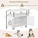 PETSITE Corner Cat Litter Box Enclosure, Litter Box Corner Cabinet with 2 Entrances, Open Shelf, and Double Doors, Industrial/Modern Style Hidden Litter Box Furniture for Cat Kitty (White)
