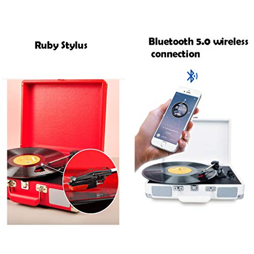 Tourne-Disque Portable Bluetooth Vintage à 3 Vitesses avec Haut-parleurs intégrés, Vitesse de Prise en Charge 33/45/78… - Les Beatles, Paul McCartney, John Lennon, RIngo Starr, George Harrison Tourne-Disque Portable Bluetooth Vintage à 3 Vitesses avec Haut-parleurs intégrés, Vitesse de Prise en Charge 33/45/78… – Image 6