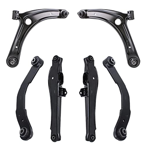 Image of Detroit Axle - 14pc Front End Control Arms Kit for 2007-2012 Dodge Caliber, 2007-2015 Patriot Compass, Sway Bars Tie Rods Front and Rear Control Arms 2008 2009 2010 2011 Replacement