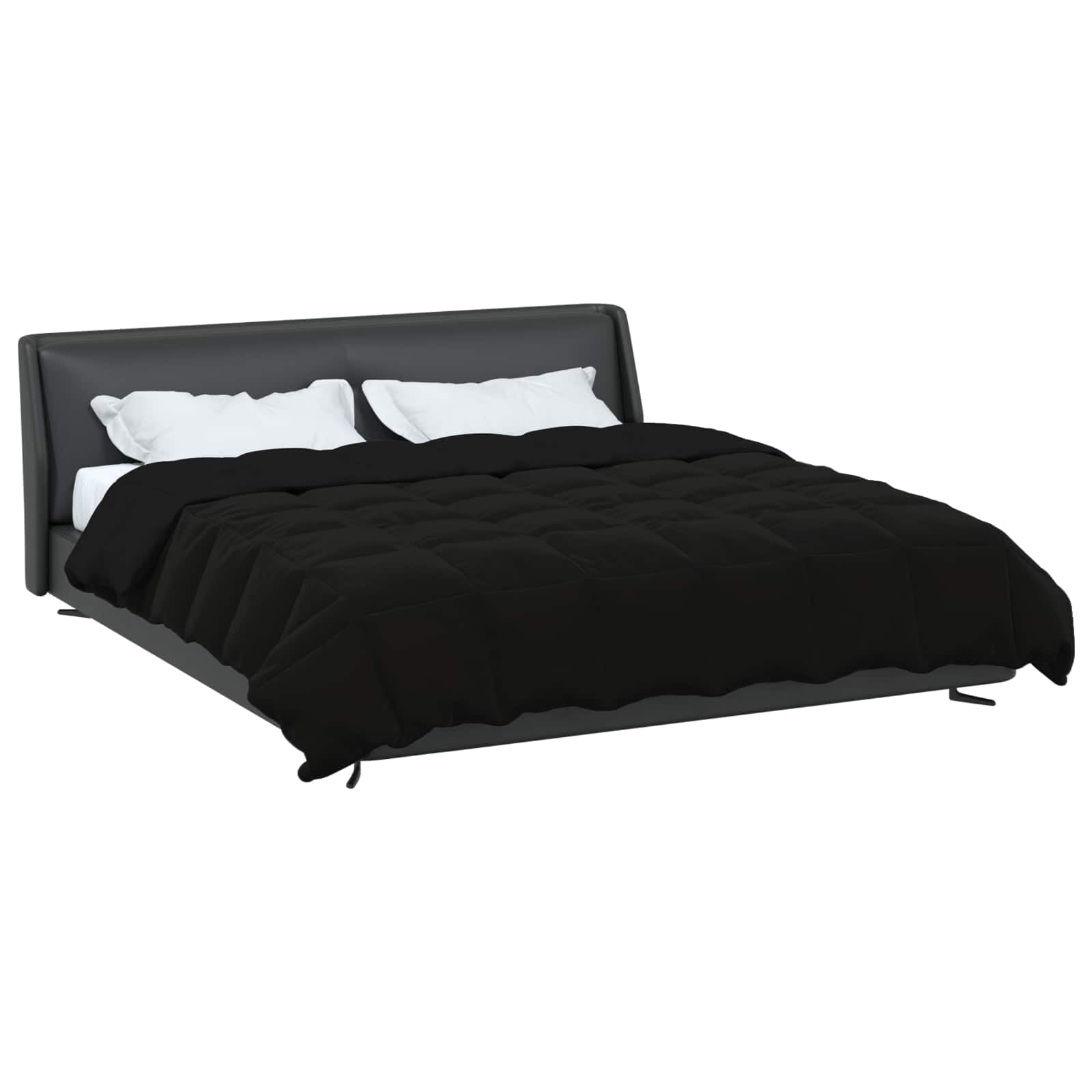 Edredón para todo el año, acolchado, negro, 200 x 240 cm, microfibra, relleno transpirable, lavable, ligero, ideal como manta de verano y manta de invierno para alérgicos