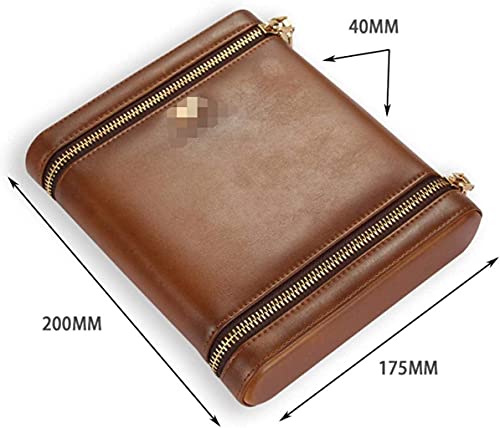 Mysgyh Yangpin- Cigarette Case Leather Cigar Humidor Cedar Wood Humidor Decorative Box (Color : Brown, Size : 200 X 175 X 40Mm) Bmzdxjg-0 (Color : Brown, Size : 200 X 175 X 40Mm) #TOP1