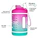 NatureWorks HydroMATE Half Gallon Water Bottle with Time Markers BPA Free Reusable Leak Proof Jug with Straw and Handle 64 oz