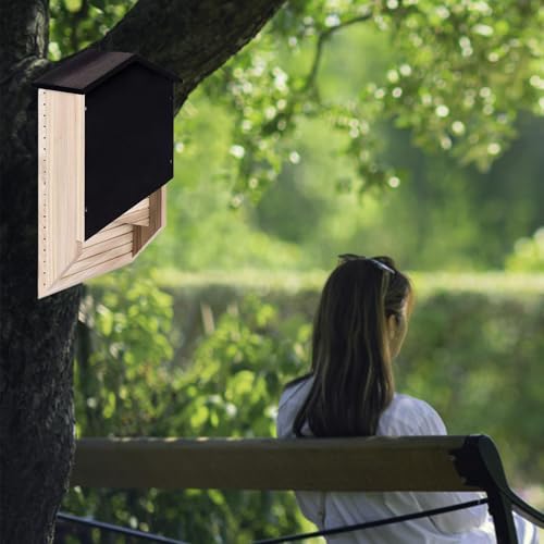 Evita plagas en el jardín con este refugio exterior para murciélagos de madera 4