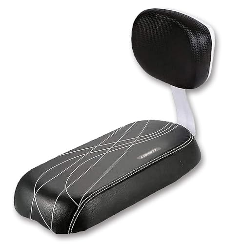 LIBRNTY Asiento Trasero Bici,Asiento Trasero de Bicicleta con Respaldo,con Cojín y Respaldo Suave,Asiento con Respaldo De Esponja Suave Y Grueso Seguro