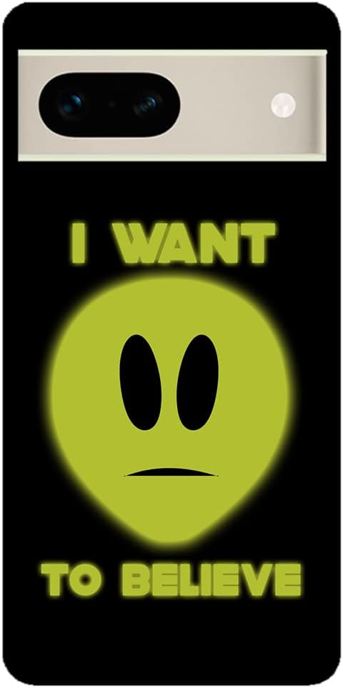 Area 51 Raid I Want to Believe Alien Head Black Rubber Phone Case Compatible With Google Pixel 10, 10 Pro, 10 Pro XL, 9a, 9 Pro, Pixel 9, Pixel 9 Pro XL, 8a, 8 Pro, 8, 7, 6, 6a, 6 Pro, 5, 4