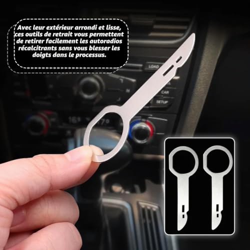ZFRITP 4 Pièces Cle Extraction Autoradio, Demontage Outil Demontage Garniture Voiture Universel, Acier Inoxydable Clef Extraction Autoradio, Compatible Convient À La Plupart des Voitures – vue 4