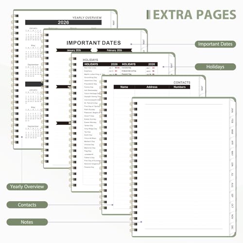 2026 Planner, Weekly and Monthly Calendar Agenda Book, Jan 2026 - Dec 2026, Hardcover Planning Academic Planner for Office School Supplies and Desk Accessories - A5 (6.3'' x 8.5'') - Image 6