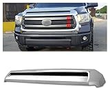 Kojem Hood Molding Compatible with 2014-2021 Toyota Tundra Hood Scoop Chrome Platinum Style Silver Front Upper Grille Replacement for 761800C030 TO1231102 REPT133702