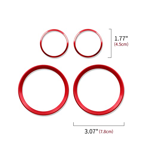Image of 4PCS Car Air Vent Frame Trim AC Sticker Decals Aluminum Alloy Compatible with Alfa Romeo Giulia 952 Stelvio 949 2016-2026 Accessories (Rear)