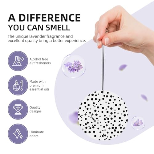 Hojas perfumadas para auto Black And White Polka Dot miniatura 5