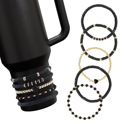 Accessoires pour tasses Stanley au bureau : 5 charms poignée cœur noir