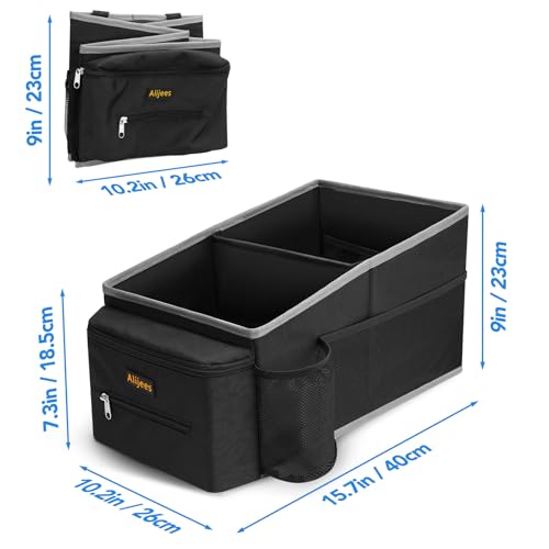 Car Seat Organizer - Backseat Car Organizer with Cup Holders, Car Storage Organization for Front Back Passenger Seat, Road Trip Essentials Kids for Travel Car Accessories, Black - Image 4