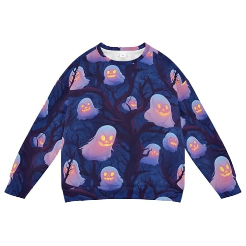 JUNZAN Halloween Spooky Ghosts Little Kids Sweatshirts Hoodies Long Sleeve Fall Tops Shirts Camping 4T