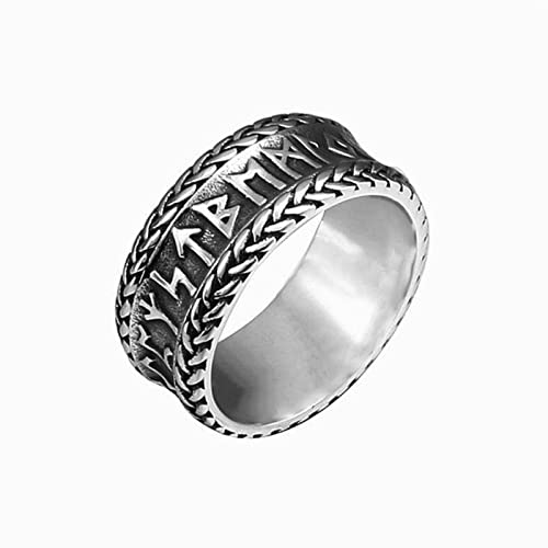 ZAGZIG Anillo Vikingo de runas de Odín de Acero Vintage para Hombres y Mujeres, Anillos de Nudo de celtas irlandeses Trenzados de Acero Inoxidable nórdico, Regalo de joyería de Moda para Hombres Cover
