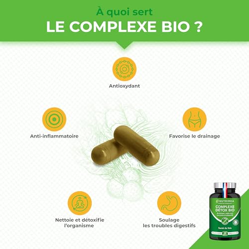 DETOX COLON & FOIE - Complexe Detox BIO - Minceur & Perte de Poids - Elimination des Toxines - Artichaut, Radis Noir, Curcuma & Pissenlit - 90 Gélules Vegan - Nutrimea - Fabriqué en France – Image 3