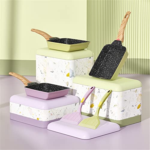 CNCDNALK Sartén antiadherente verde tortillas japonesas Tamagoyaki de aleación de aluminio...