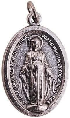 Medallas milagrosas fabricadas en Italia, paquete de 5 colgantes de medalla milagrosa para collar de cadena o rosario, joyería católica de 1.4in de