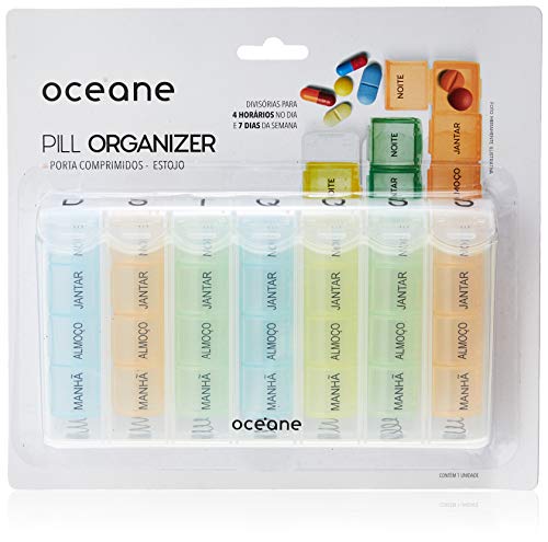 Estojo Porta Comprimidos Semanal Colorido - Pill Organizer