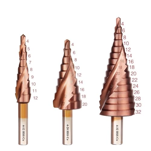 Foret étagé en cobalt M35 hss pour acier inoxydable et tôle métallique solide 3pcs