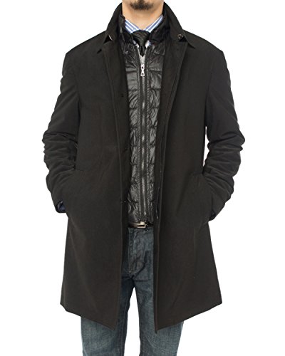GN Luciano Men's Insulated Lining Walker Trench Coat Casual Overcoat Jacket