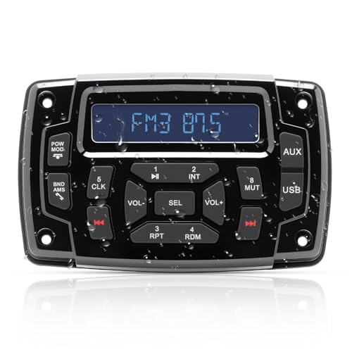 Geloo Boot Marine Stereo Wasserdicht MP3 Player AM/FM Radio Stereo Media Empfänger Yachten für Boote, Yachten,Marineboote
