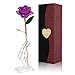 Produktbild Gomyhom Rose, 24k Gold Rose Handgefertigt Konservierte Rose - mit Geschenkbox für Frau Freundin Oma/Valentinstag/Muttertag/Geburtstag/Hochzeitstag/Weihnachten/Jahrestag/Künstliche Rose (lila)
