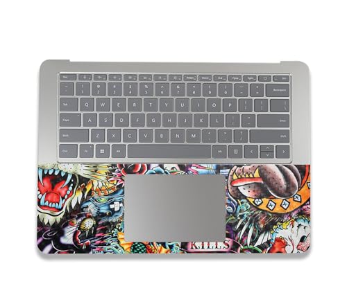 Image of MightySkins Carbon Fiber Skin Compatible with Microsoft Surface Laptop Studio 2 (2023) Full Wrap Kit - Old School Tattoo | Protective, Durable Textured Carbon Fiber Finish | Made in The USA