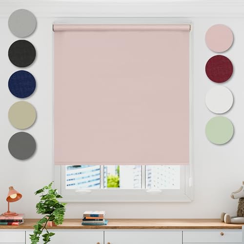 Emma Barclay Blackout Roller Blind in Blush Pink - Width 90 x Drop 165cm