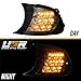 USR DEPO 00-01 E46 2D LED Corner Light - Full Amber LED Clip-On Turn Signal Lamp (Left + Right) Compatible with 2000-2001 BMW E46 Coupe Cabrio 325ci 330ci and 2001 E46 M3 (Smoke Lens, Plug and Play)