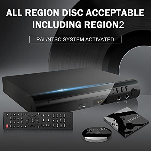 Hd Dvd Player, Dvd Players For Tv, All Region Free Dvd Players With Dual Microphone Jack Hdmi & Rca Output, Support Usb Input, Ntsc/Pal Up-Convert To 1080P, Hdmi & Av Cable Remote Control #TOP1