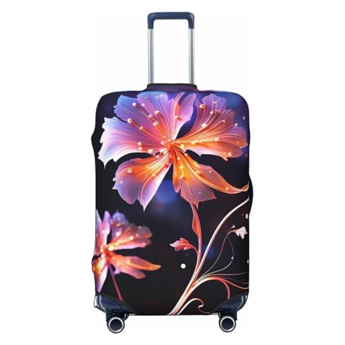 Travel Luggage Covers For Suitcase, Cool Decorative Flowers Elastic Suitcase Protector Washable Anti-Scratch Suitcase Baggage Cover Luggage Protector Fits 18-32 Inch Luggage