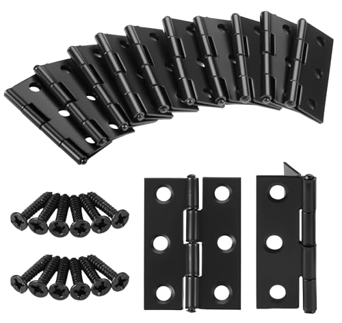 Anstore 10 bisagras de puerta de 44 mm, bisagras pequeñas de 1.73 pulgadas para madera, bisagras de rodamiento de bolas negras, bisagras internas de puerta para puerta del hogar o puerta de armario