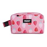 PackIt Freezable Snack Box, Sweet Strawberry, Built with ECOFREEZE Technology, Collapsible, Zip Closure with Buckle Handle, Designed For Work Snacks, Fresh Snacks On the Go, Adults, and All Ages