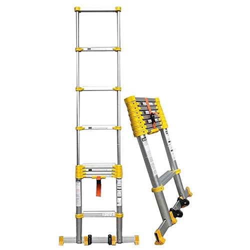 JHshop Escalera Extensible, Portátil Plegable de aleación de Aluminio con Marco de extensión telescópico Multiusos Plegable para Aplicaciones privadas Cover