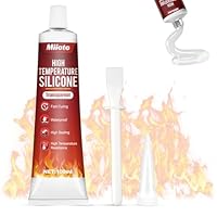 Miioto Hochtemperaturkleber, Kleber Hitzebeständig, Ofenschnurkleber, Backofen Kleber, Schamottkleber, Geeignet für Hochtemperaturabdichtung von Kaminen, Schornsteinen Grillrosten, 100ml