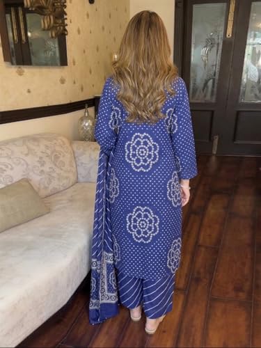 Image of ANNI Designer Women's Rayon Viscose Printed Anarkali Kurta with Palazzo and Dupatta | Stylish Ethnic Wear Set for Women | Festive, Wedding Kurti Set