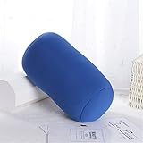 ASkinds Microbead Bolster Squishy, 7' x 12' Round Cylinder Neck Support Roll Pillow Memory Foam Reduce Back Pain(Blue)