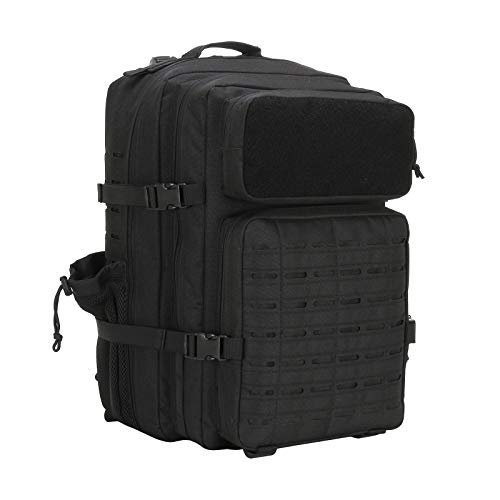 Sparklekle Military Tactical Backpack 45L 3 Day Assault Pack Waterproof Molle Hiking Rucksack for Men (Black) Sparklekle Military Tactical Backpack 45L 3 Day Assault Pack Waterproof Molle Hiking Rucksack for Men (Black)