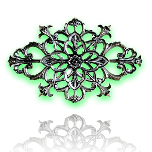 Déco fer Forgé-PALMETTE DECORATION-H37 cm par 24 cm-Pour Porte Portail Portillon battant coulissant -2 Inserts Taraudés M5 Face Arriere- Usage Interieur...