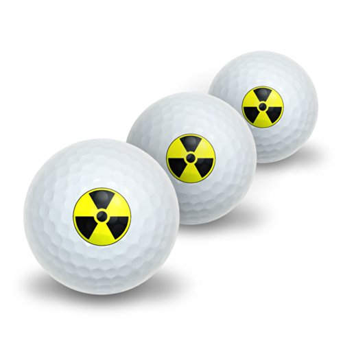 GRAPHICS & MORE Radioactive Nuclear Warning Symbol Novelty Golf Balls 3 Pack