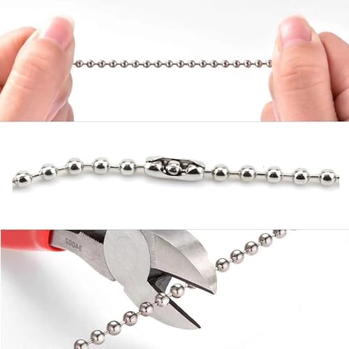 Image of Pull Chain String Extension With Connector for Ceiling Fan Light Fixture Bulb Switches - 1 Meter Length Chain Extender - 2 Pack 3.3 Feet Metal Ceiling Fan Pull Chain