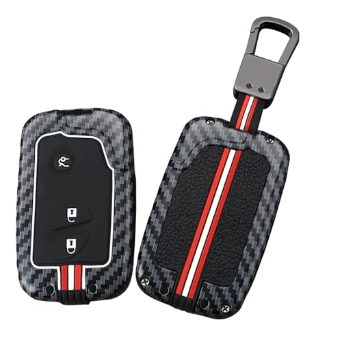 Coque de clé de voiture compatible avec Lexus en métal silicone carbone