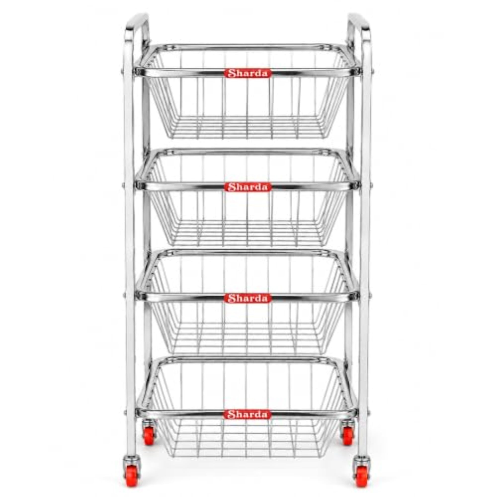 Stainless Steel Kitchen Storage Trolley with Wheels