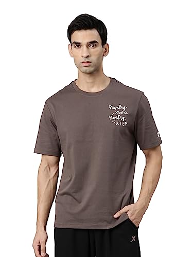 Image of XTEP Playing Big XBALL Series, Enhanced Sports Performance, Crew Neck, Loose Fit, Superior Comfort, Cotton + Polyester, Short Sleeve, Basketball T-Shirt for Men