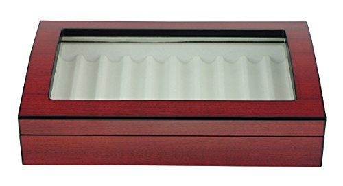 4 Less Co 10 Pen Fountain Cherry Wood Display Case Holder Storage Organizer Collector Box 1601C #TOP1