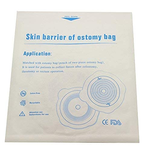 Lotfancy Adhesive Stoma Skin Barriers For Two-Piece System Colostomy Bag - Ostomy Wafer Supply For Ileostomy Stoma Care, Cut-To-Fit, Pack Of 10 #TOP5