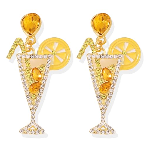 Margarita Earrings for Women Beaded Tequila Jewelry Accessories Fun Mexican Theme Party Outfit Summer Music Festival Dangle Cinco De Mayo Celebration Gifts