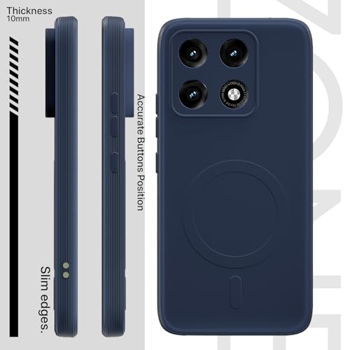 Image of Pikkme Back Cover for Motorola Moto Edge 70 Pro 5G Soft Matte Silicone Mag-Safe Design (Mag-Safe Not Support) Camera Protection | Slim Fit Bumper Cover (Blue)