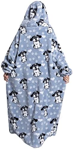 Oversized Blanket Hoodie, Extra Long Blanket Hoodie for Womens, Wearable Plush Soft Warm Sherpa Fleece Hoodie Blanket, Giant Hooded Sweatshirt with Pocket for Women & Men Adults